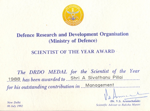DRDO Scientist of the Year